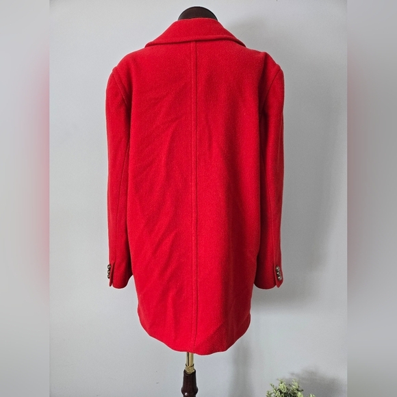 AQUASCUTUM OF LONDON Women's Red Double-Breasted Virgin Wool Coat. Size  10 - Picture 9 of 15
